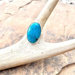 Genuine Turquoise 925 Sterling Silver Ring Adjustable Size